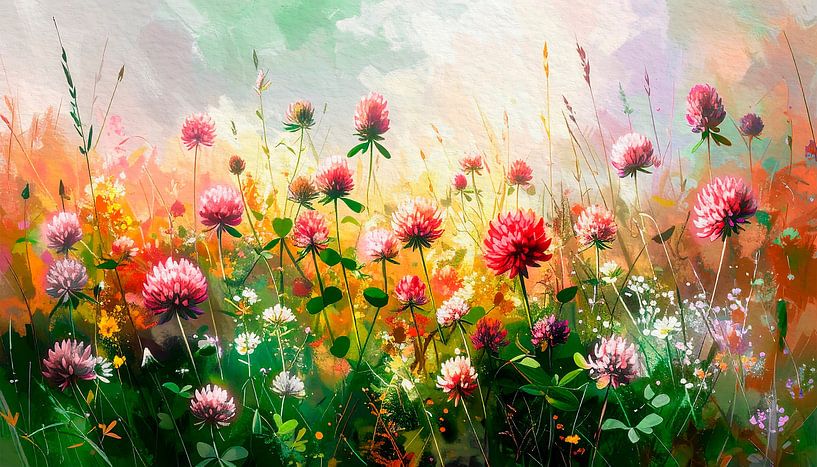 Ein Sommerbild: Blühender Rotklee von Studio Pieternel