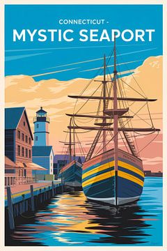 Mystic Seaport, Connecticut van Poster Art Shop