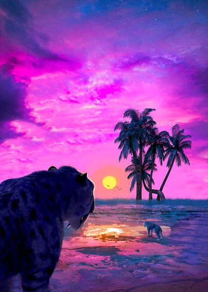 Tiger-Sonnenuntergang von Pargoy Art
