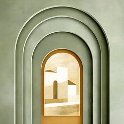 Boogschildering in saliegroen