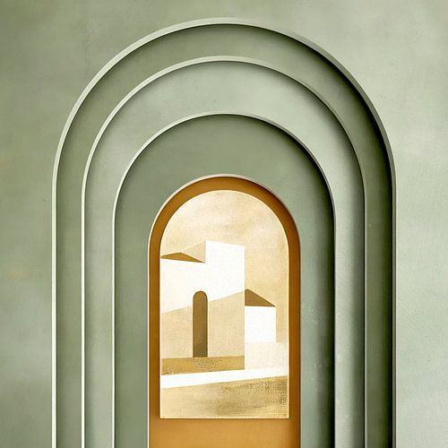 Boogschildering in saliegroen