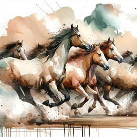 Galopperende paarden van Chromatic Fusion Studio