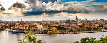 Panorama view of old town of Havana Cuba by Dieter Walther