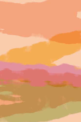 Kleurrijk abstract schilderij. Lentelandschap in pastelkleuren