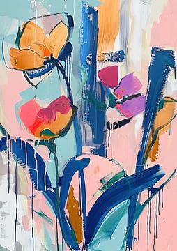 Abstracte Bloem van Abstract Schilderij
