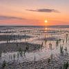 Panorama Sunset Waddenzee van Jan Koppelaar Fotografie