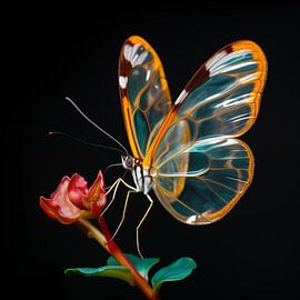 Glasswing butterfly portrait
