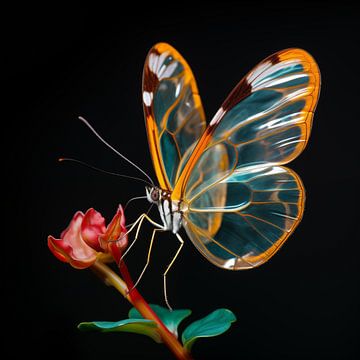 Portrait de papillon Glasswing sur TheXclusive Art