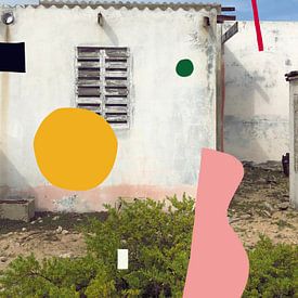 Collage avec style d'été et formes abstraites | Bonaire | style insulaire sur Renske