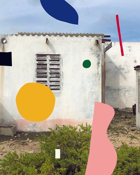 Collage avec style d'été et formes abstraites | Bonaire | style insulaire par Renske