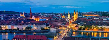 Panorama photo of an evening in Würzburg