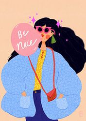 Wees aardig Eigenzinnige vrouw Illustratie