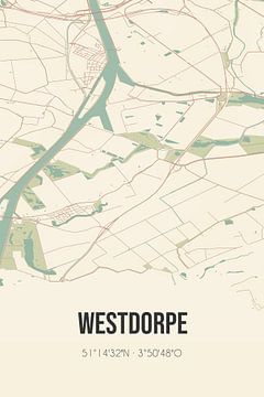 Vintage landkaart van Westdorpe (Zeeland) van MijnStadsPoster