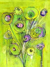 Luftikusse - Flower Art Abstract by Claudia Gründler