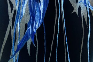 Tulpen Blad en Steel in Ultramarijn Blauw van Susan Hol