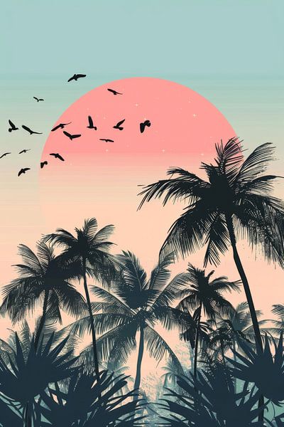 Coucher de soleil tropical par Poster Art Shop