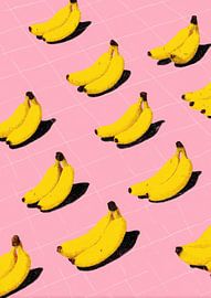 Minimalistische Bananen auf rosa Hintergrund von Niklas Maximilian