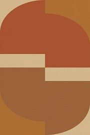 Grafischer Minimalismus in Terrakotta und Orange von Abstrakte minimalistische Kunst