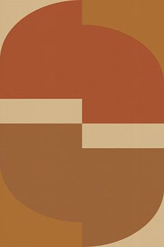 Grafisch minimalisme in terracotta en oranje van Abstract Minimalist Art