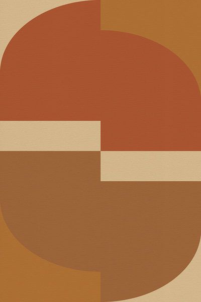 Graphic minimalism in terracotta and orange by Abstract Minimalist Art