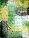 Vierkante VI in groen, geel, zwart en wit van elha-Art thumbnail