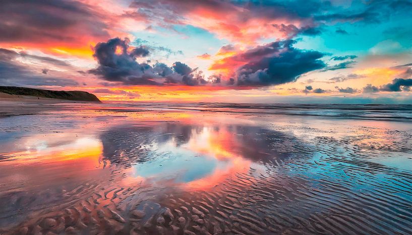 Coucher de soleil sur la plage par Mustafa Kurnaz