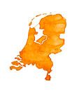 Niederlande ist Orange | Karte in Aquarell von WereldkaartenShop Miniaturansicht