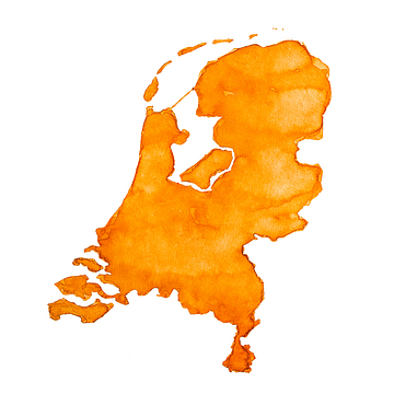 Nederland is Oranje | Landkaart in aquarel van WereldkaartenShop