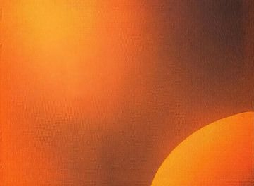 Oranje Bruin | Grote Oranje Cirkel op Bruin van Modern Collection