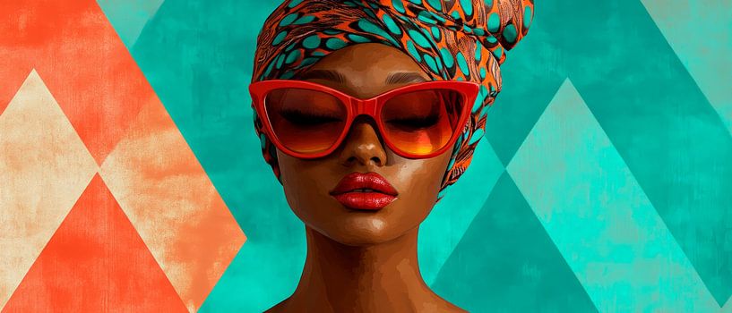 Moderne Porträtkunst mit Farbspiel von Poster Art Shop