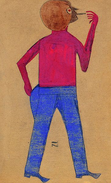 Bill Traylor,Roodachtige man die rookt van finemasterpiece