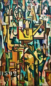 Metallische Schwingungen (Mechanical Geometric Splendor) (ca. 1915-1916) von Amadeo de Souza-Cardoso