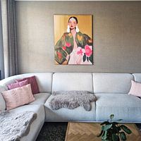 Photo de nos clients: Portrait moderne et abstrait aux couleurs chaudes par Carla Van Iersel, sur ArtFrame