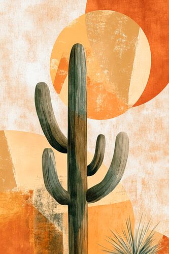 Cactus voor een geometrische achtergrond