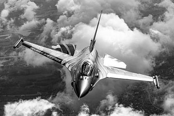 Dark Falcon: F-16 Demo Team in zwart-wit. van Jaap van den Berg