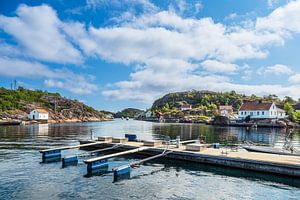 Bootsanleger auf der Schäreninsel Kapelløya in Norwegen