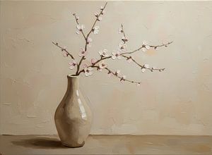 Ruhe und Blüte Japandi Stillleben