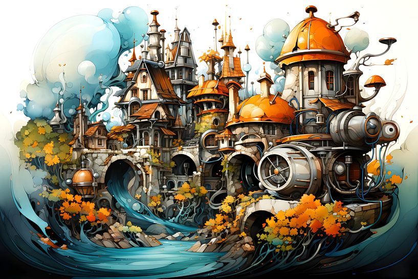 Un monde imaginaire sur l'eau par Heike Hultsch