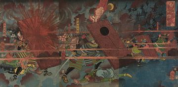 Tsukioka Yoshitoshi - De slag bij Jinju tijdens Masakiyo's verovering van... van Peter Balan