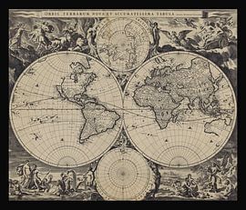 Old world map from around 1675
