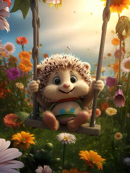 Un hérisson heureux par PixelPrestige
