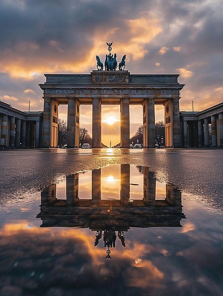 Brandenburger Tor in Berlijn van fernlichtsicht