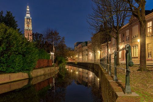 De Westsingel in Amersfoort in de avond