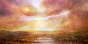 Verwachting - de zon breekt door van achter de wolken van Annette Schmucker