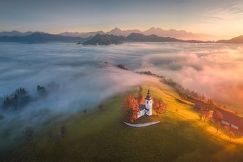 Church on a mountain in Slovenia