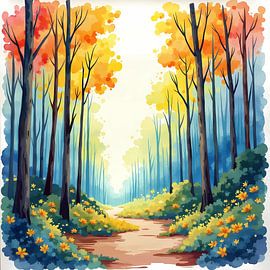 Ein Spaziergang durch das Herbstlaub von Artistic