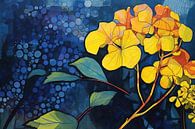Dansende bloemblaadjes | Abstract bloemenschilderij van Blikvanger Schilderijen thumbnail