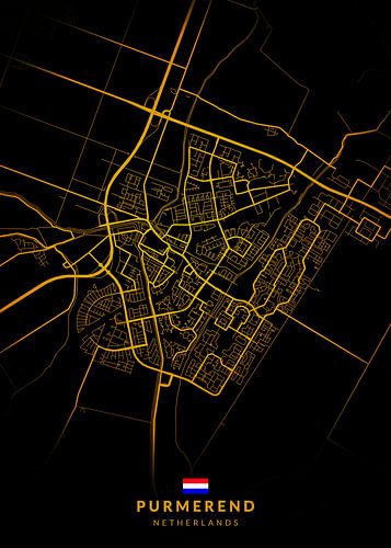 Purmerend Stadsplattegrond Modern Zwartgoud