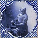 Delft blue tile the milk girl by Fine Art Flower - Artist Sander van Laar thumbnail
