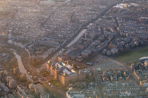 Amsterdam from above – the Rijksmuseum in the golden morning light